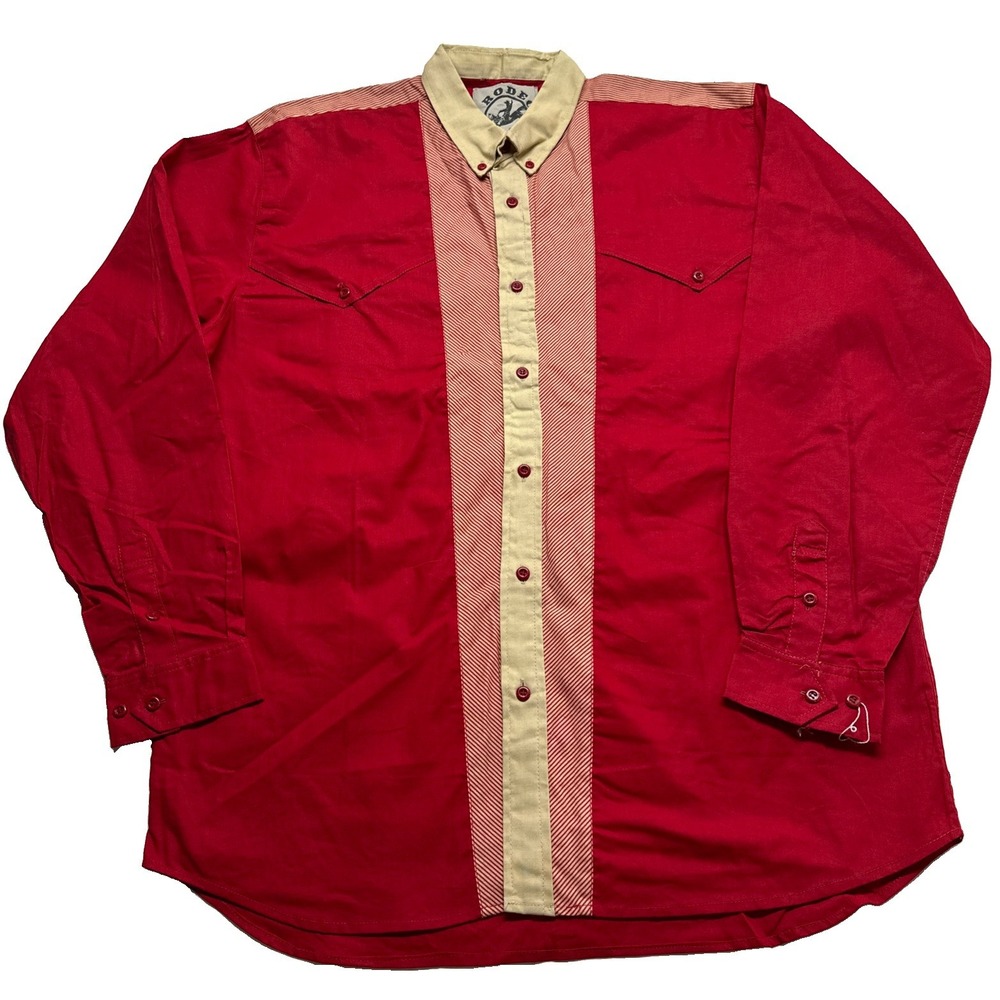 Vintage Rodeo Active Shirt Mens XL Red Southwestern Cowboy Button Down